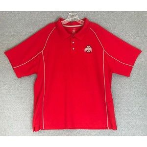 Ohio State Polo Shirt Mens XL Golf‎ Red Short Sleeve Buckeyes Embroidered Logo